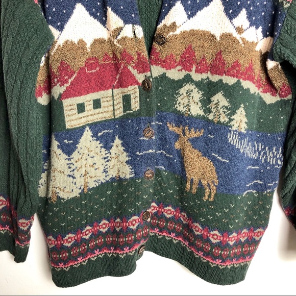 ❗️SOLD❗️Vintage Green Button Up Cardigan - Picture 4 of 8